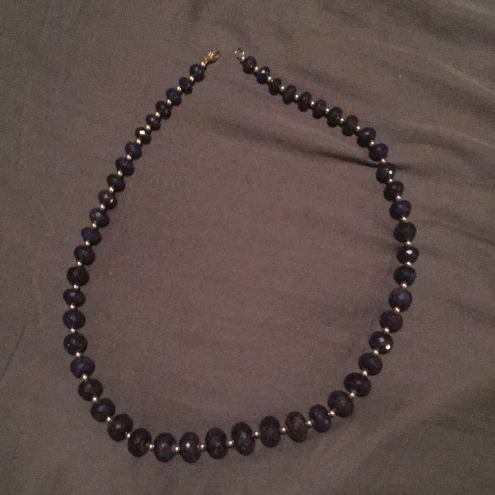 14k gold sapphire necklace. Authentic
